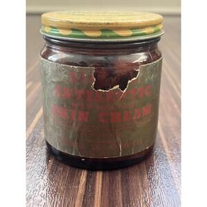 1942 Mede-X Shaving Sunburn Cream Label Duraglas Jar Medex First Aid Men Women